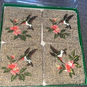 Hand painted set if 8 carpet coasters new T8